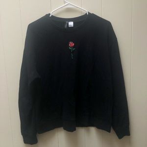 Black Sweater with Rose